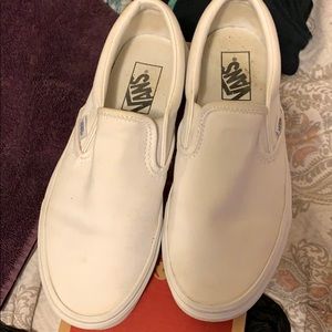 white slip on vans